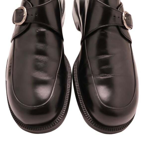 Cole Haan Mens 10D Black Leather Monk Strap Loafers Buckle Dress Shoes Slip-ons - Picture 3 of 13